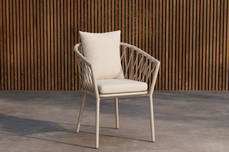 Linos ruokatuoli ulkokäyttöön, Valkoinen