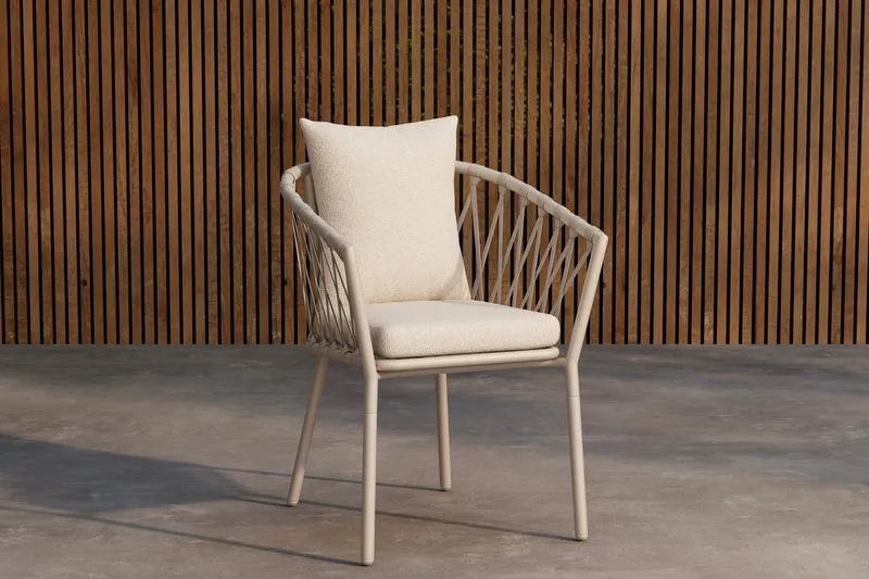 Linos ruokatuoli ulkokäyttöön, Valkoinen