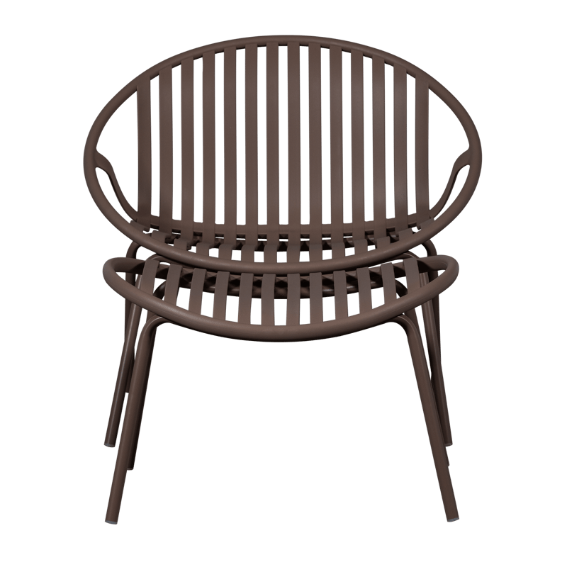 Lounge-tuoli + rahi Bruce ulkokäyttöön - Lila/Ruskea - Puutarhakalusteet - Puutarhatuoli - Ulkotilan nojatuolit