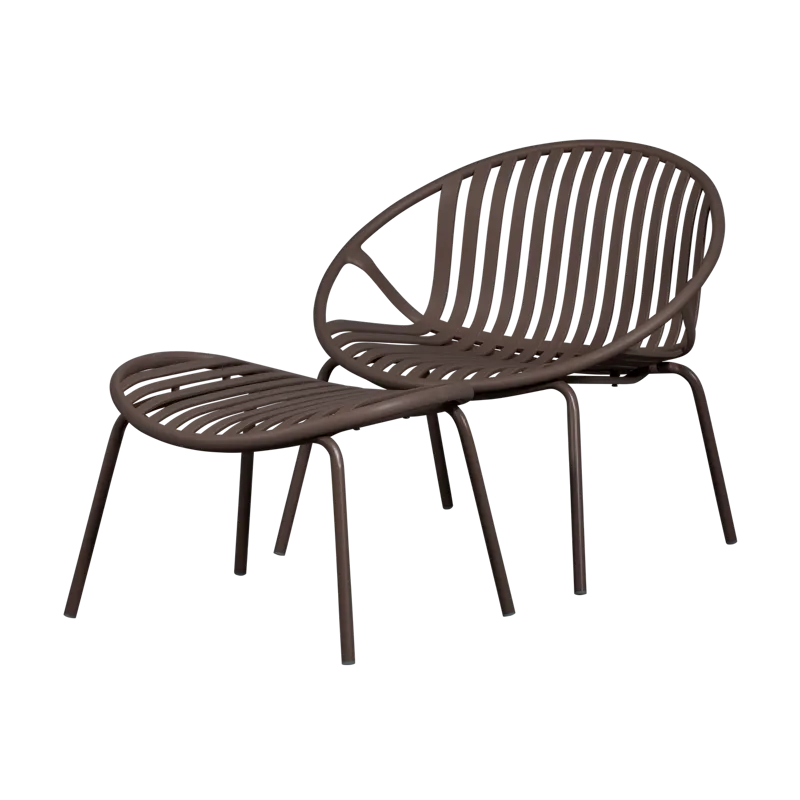 Lounge-tuoli + rahi Bruce ulkokäyttöön, Lila/Ruskea