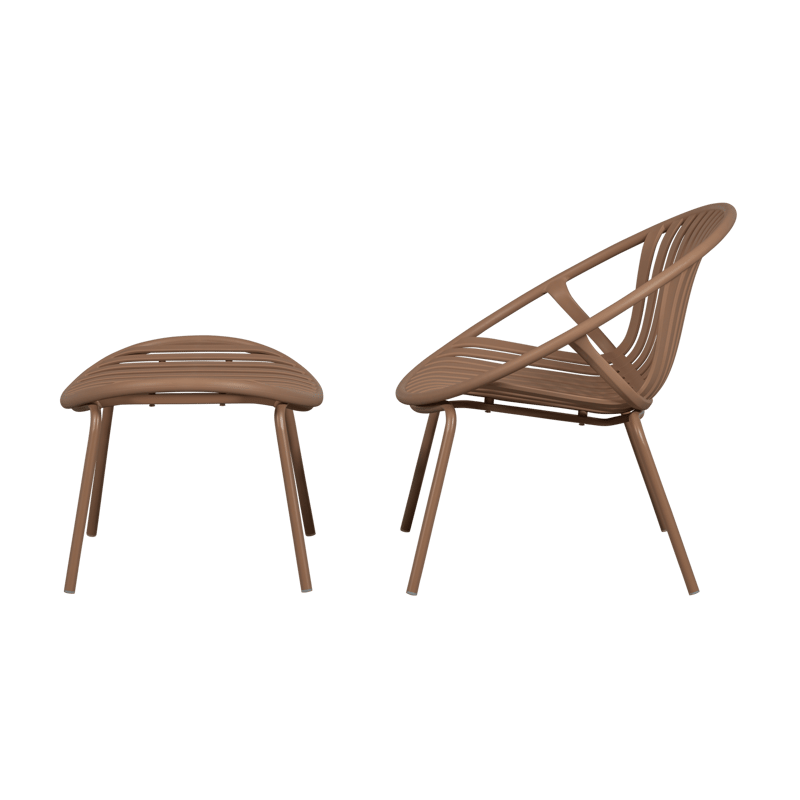 Lounge-tuoli + rahi Bruce ulkokäyttöön - Lohenroosa - Puutarhakalusteet - Puutarhatuoli - Ulkotilan nojatuolit