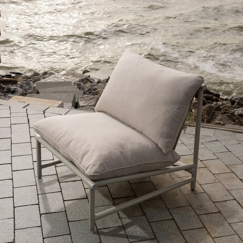Lounge-tuoli Elvo 82 cm ulkokäyttöön - Hiekka - Puutarhakalusteet - Puutarhatuoli - Ulkotilan nojatuolit