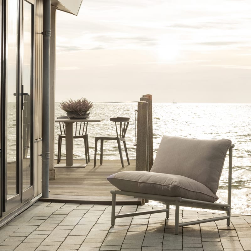 Lounge-tuoli Elvo 82 cm ulkokäyttöön - Hiekka - Puutarhakalusteet - Puutarhatuoli - Ulkotilan nojatuolit