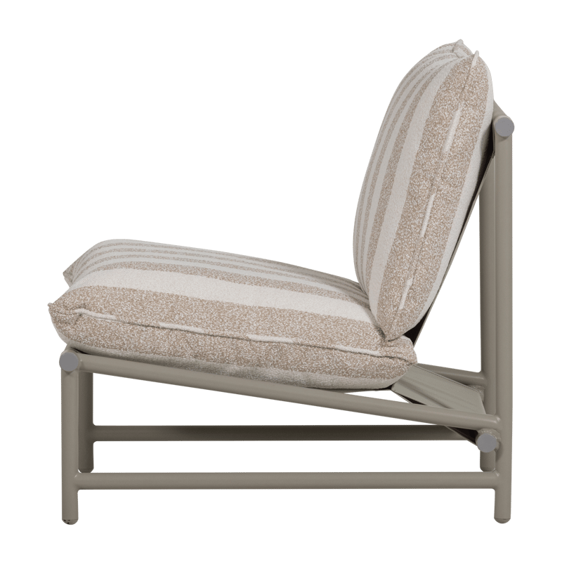 Lounge-tuoli Elvo 82 cm ulkokäyttöön - Hiekka/Valkoinen - Puutarhakalusteet - Puutarhatuoli - Ulkotilan nojatuolit