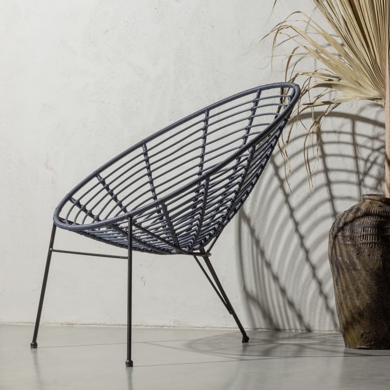 Lounge-tuoli Jane 72 cm ulkokäyttöön - Muste - Puutarhakalusteet - Puutarhatuoli - Ulkotilan nojatuolit