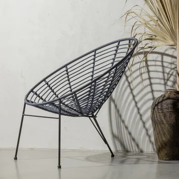 Lounge-tuoli Jane 72 cm ulkokäyttöön - Muste - Puutarhakalusteet - Puutarhatuoli - Ulkotilan nojatuolit