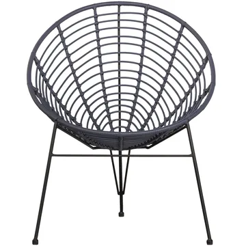 Lounge-tuoli Jane 72 cm ulkokäyttöön - Muste - Puutarhakalusteet - Puutarhatuoli - Ulkotilan nojatuolit