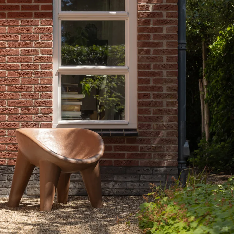 Lounge-tuoli Orio ulkokäyttöön, Punainen/Ruskea