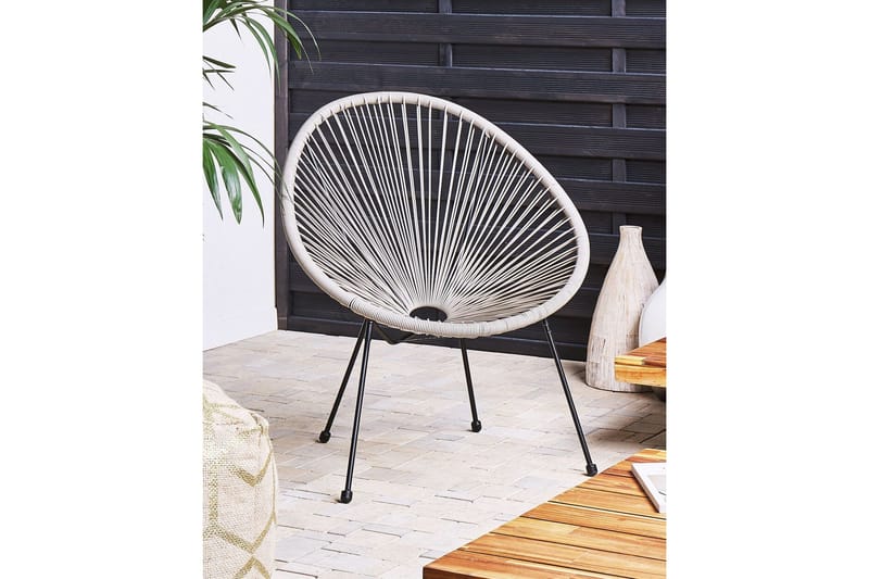 Maniwaki Ulkotuoli - Harmaa/Musta - Puutarhakalusteet - Puutarhatuoli - Ulkotilan nojatuolit