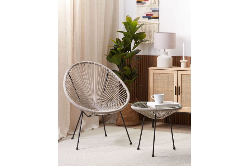 Maniwaki Ulkotuoli - Harmaa/Musta - Puutarhakalusteet - Puutarhatuoli - Ulkotilan nojatuolit