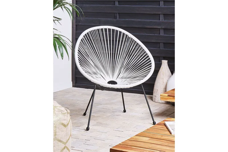 Maniwaki Ulkotuoli - Valkoinen Musta - Puutarhakalusteet - Puutarhatuoli - Ulkotilan nojatuolit