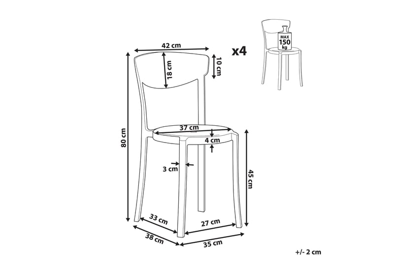 Maple Creek Ruokatuoli Ulkokäyttöön - Tummanharmaa - Puutarhakalusteet - Puutarhatuoli - Karmituoli ulos