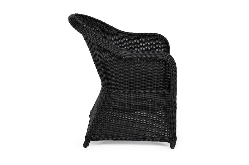 Marcus Light Ulko Lounge-nojatuoli Pehmusteella Polyrottinkia - Musta - Puutarhakalusteet - Puutarhatuoli - Ulkotilan nojatuolit