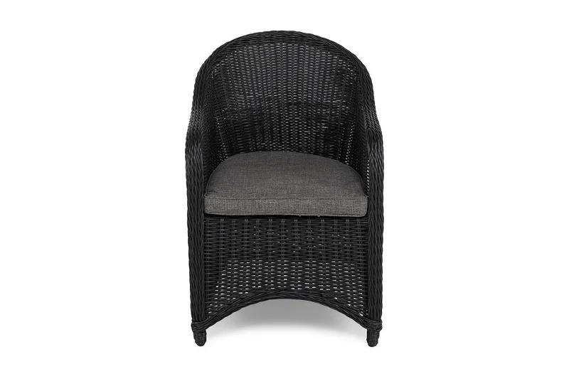 Marcus Light -ulkono nojatuoli tyynyllä – polyrottinkinen lounge-nojatuoli ulkokalusteisiin - Musta - Puutarhakalusteet - Puutarhatuoli - Ulkotilan nojatuolit