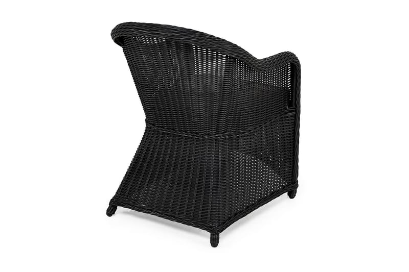 Marcus Light -ulkono nojatuoli tyynyllä – polyrottinkinen lounge-nojatuoli ulkokalusteisiin - Musta - Puutarhakalusteet - Puutarhatuoli - Ulkotilan nojatuolit