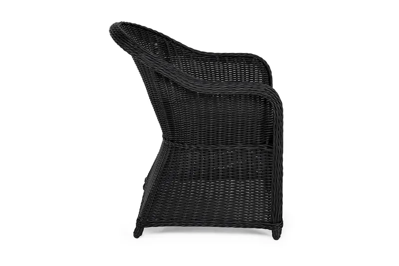 Marcus Light -ulkono nojatuoli tyynyllä – polyrottinkinen lounge-nojatuoli ulkokalusteisiin - Musta - Puutarhakalusteet - Puutarhatuoli - Ulkotilan nojatuolit