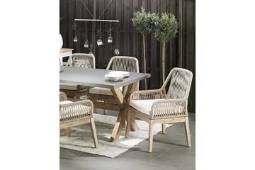 Matstol Beliani Olbia set om 2 Cream white - Puutarhakalusteet - Puutarhatuoli - Karmituoli ulos
