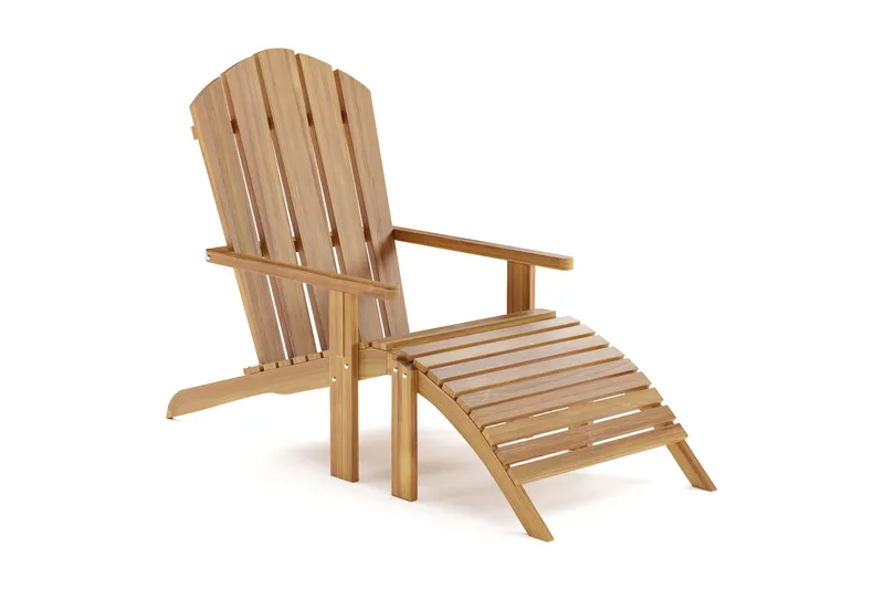 Menorca käsinojallinen aurinkotuoli puusta, Tiikki / Luonnonväri