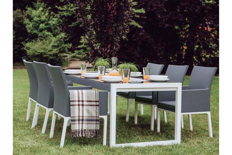 Monteroni Käsinojatuoli - Harmaa/Valkoinen - Puutarhakalusteet - Puutarhatuoli - Karmituoli ulos