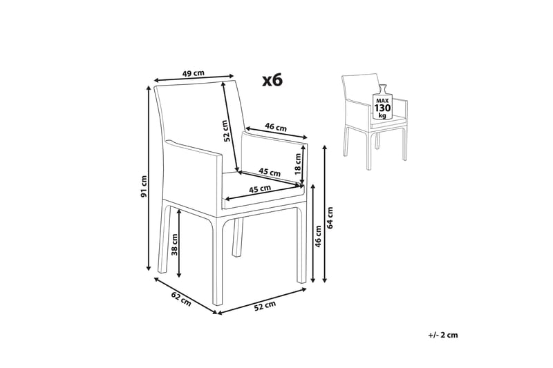 Monteroni Käsinojatuoli - Harmaa/Valkoinen - Puutarhakalusteet - Puutarhatuoli - Karmituoli ulos