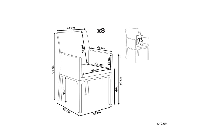 Monteroni Käsinojatuoli - Harmaa/Valkoinen - Puutarhakalusteet - Puutarhatuoli - Karmituoli ulos