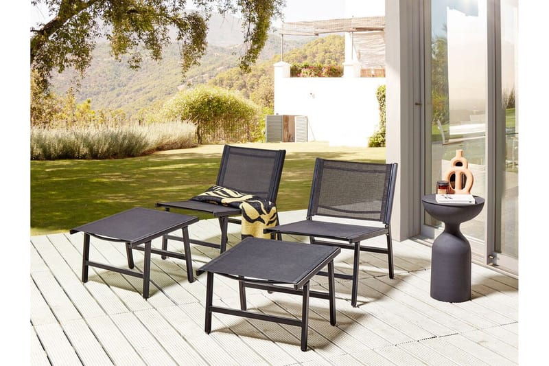 Montmagny Aurinkotuoli 54x60 cm - Musta - Puutarhakalusteet - Puutarhatuoli - Aurinkotuoli