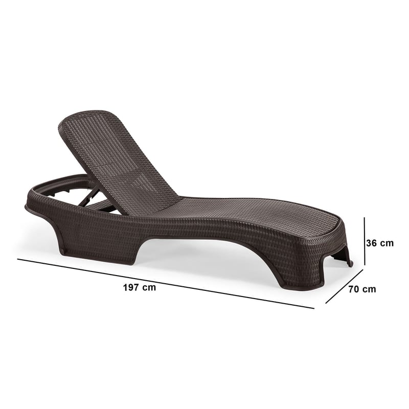 Muneo Aurinkovuode 197 cm - Tummanruskea - Puutarhakalusteet - Puutarhatuoli - Aurinkosänky & aurinkovaunu