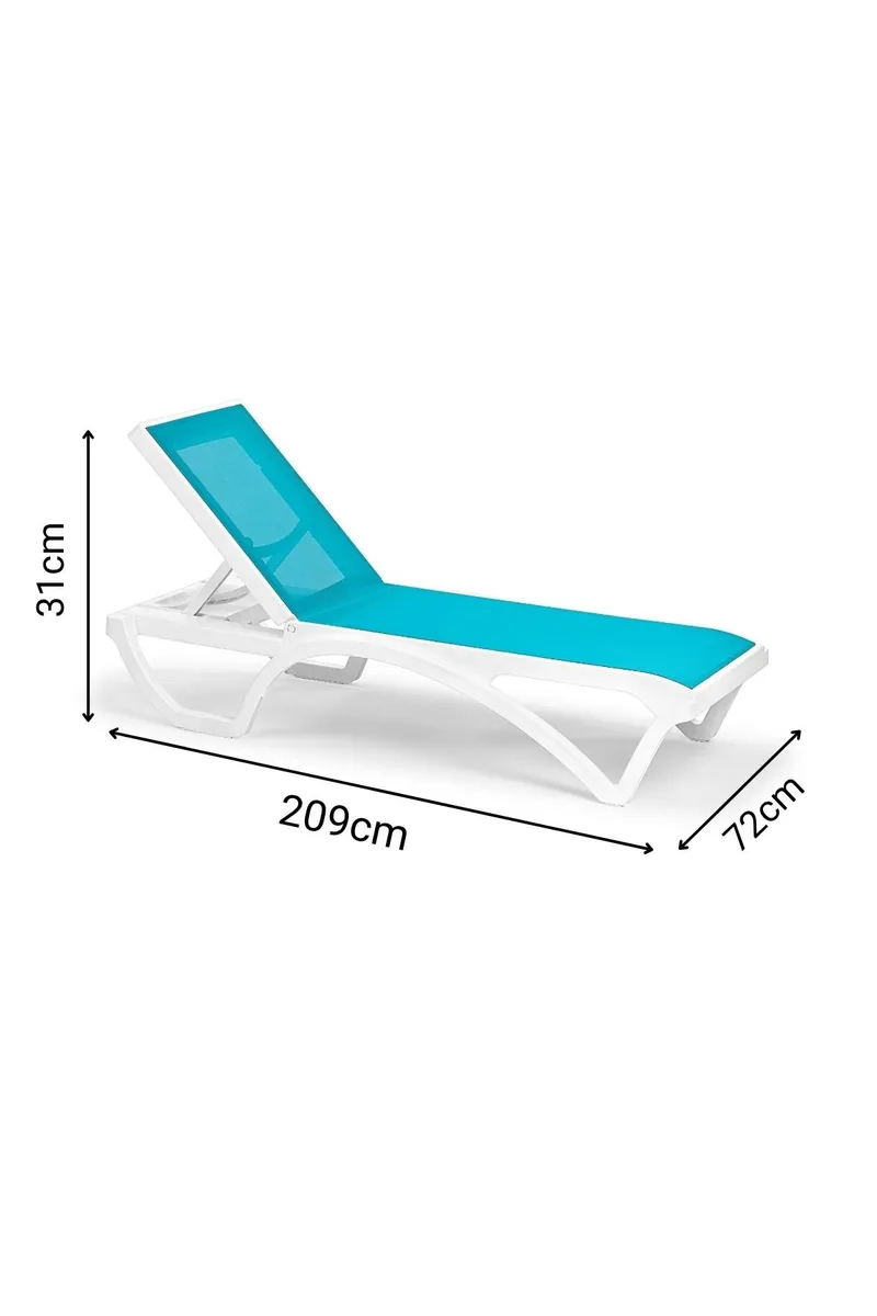 Muneo Aurinkovuode 209 cm - Valkoinen / antrasiitti - Puutarhakalusteet - Puutarhatuoli - Aurinkosänky & aurinkovaunu