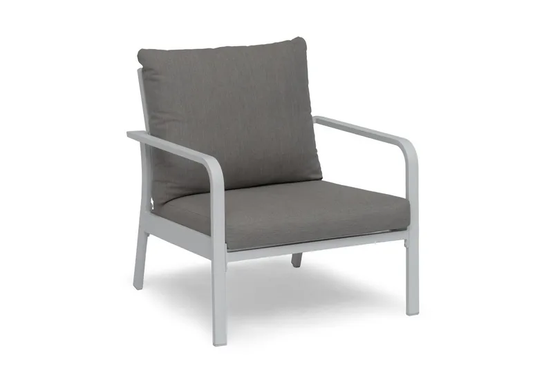 Nojatuoli Hillerstorp Hånger Valkoinen kehys Tyynyt harmaanbeige, Valkoinen kehys Tyynyt harmaanbeige