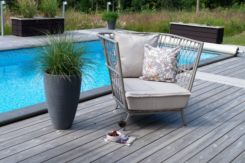 Nojatuoli Hillerstorp Jet Set Lounge - Beige - Puutarhakalusteet - Puutarhatuoli - Ulkotilan nojatuolit