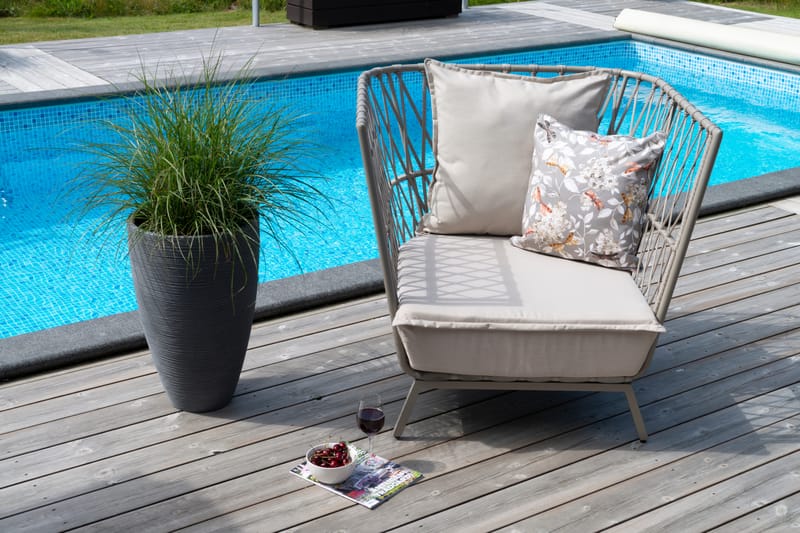 Nojatuoli Hillerstorp Jet Set Lounge - Beige - Puutarhakalusteet - Puutarhatuoli - Ulkotilan nojatuolit