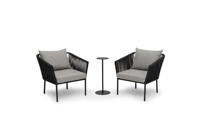 Nojatuoli Hillerstorp Lersund Musta/Harmaa - Musta/Harmaa - Puutarhakalusteet - Puutarhatuoli - Ulkotilan nojatuolit