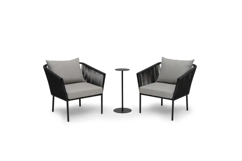 Nojatuoli Hillerstorp Lersund Musta/Harmaa - Musta/Harmaa - Puutarhakalusteet - Puutarhatuoli - Ulkotilan nojatuolit