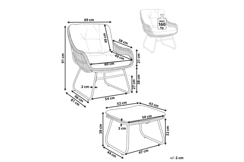 Nojatuoli Mestre - Puutarhakalusteet - Puutarhatuoli - Ulkotilan nojatuolit