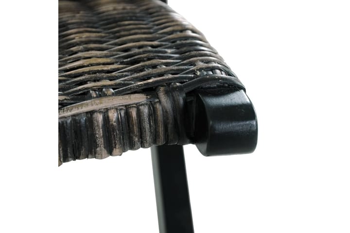 Nojatuoli musta luonnollinen kubu-rottinki ja täysi mahonki - Musta - Ulkotilan nojatuolit