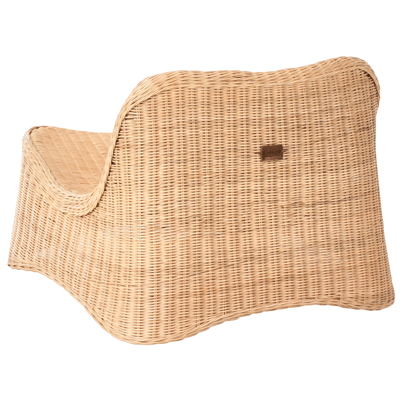 Nojatuoli ulos jalkarahilla Aigani rottinki - Luonnonvärinen/beige - Puutarhakalusteet - Puutarhatuoli - Ulkotilan nojatuolit