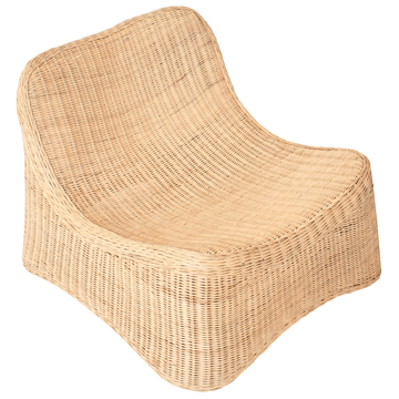Nojatuoli ulos jalkarahilla Aigani rottinki - Luonnonvärinen/beige - Puutarhakalusteet - Puutarhatuoli - Ulkotilan nojatuolit