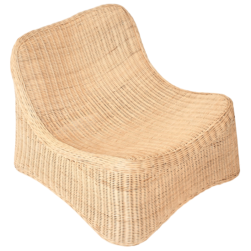 Nojatuoli ulos jalkarahilla Aigani rottinki - Luonnonvärinen/beige - Puutarhakalusteet - Puutarhatuoli - Ulkotilan nojatuolit