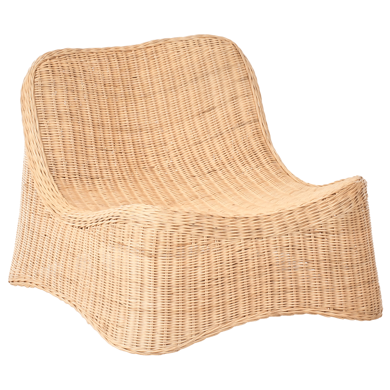 Nojatuoli ulos jalkarahilla Aigani rottinki - Luonnonvärinen/beige - Puutarhakalusteet - Puutarhatuoli - Ulkotilan nojatuolit