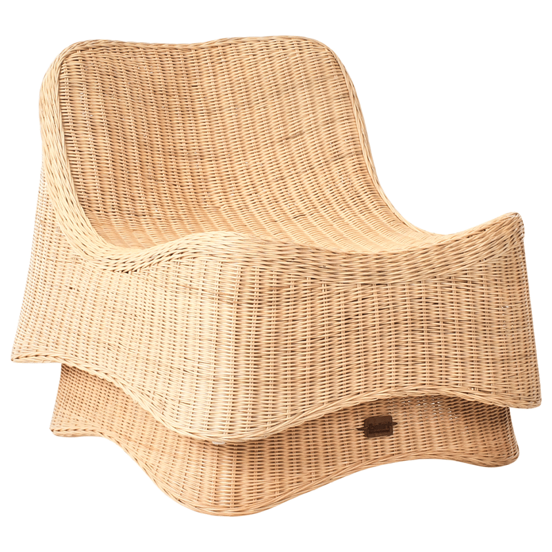 Nojatuoli ulos jalkarahilla Aigani rottinki - Luonnonvärinen/beige - Puutarhakalusteet - Puutarhatuoli - Ulkotilan nojatuolit