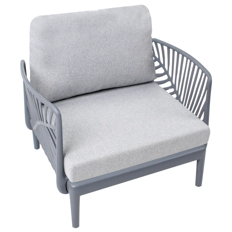 Nojatuoli ulos Saturnia - Harmaa - Puutarhakalusteet - Puutarhatuoli - Ulkotilan nojatuolit