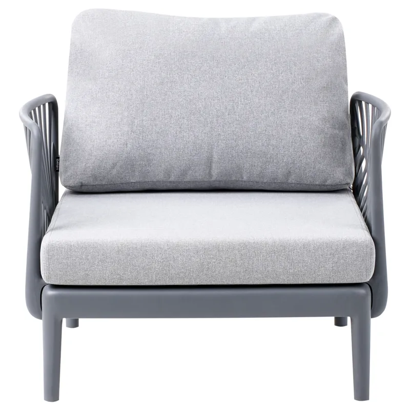 Nojatuoli ulos Saturnia - Harmaa - Puutarhakalusteet - Puutarhatuoli - Ulkotilan nojatuolit