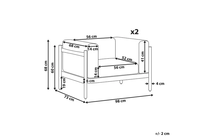 Nojatuolipaketti, 2 kpl Ferretti - Puutarhakalusteet - Puutarhatuoli - Ulkotilan nojatuolit