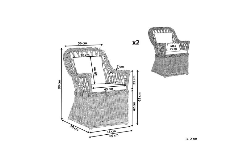 Nojatuolisetti, 2 kpl Maros - Puutarhakalusteet - Puutarhatuoli - Ulkotilan nojatuolit
