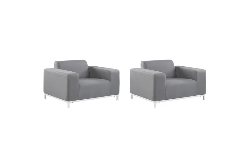 Nojatuolisetti, 2 kpl Rovigo, Harmaa, valkoinen