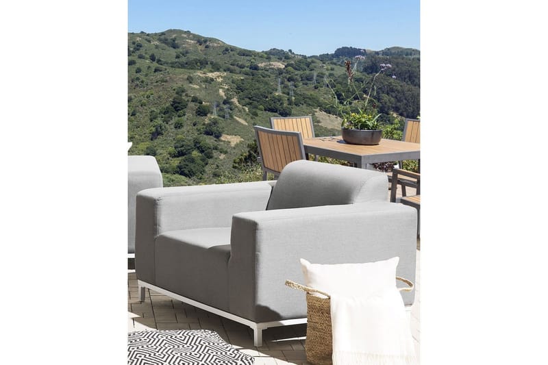 Nojatuolisetti, 2 kpl Rovigo - Harmaa, valkoinen - Puutarhakalusteet - Puutarhatuoli - Ulkotilan nojatuolit