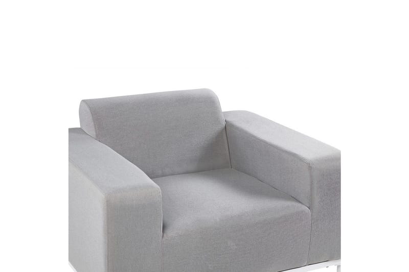 Nojatuolisetti, 2 kpl Rovigo - Vaaleanharmaa, Valkoinen, Vaaleanharmaa, valkoinen - Puutarhakalusteet - Puutarhatuoli - Ulkotilan nojatuolit