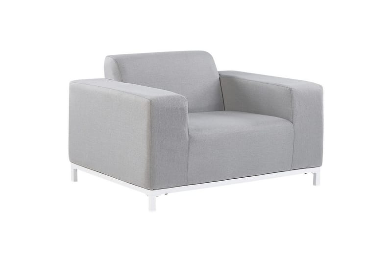 Nojatuolisetti, 2 kpl Rovigo - Vaaleanharmaa, Valkoinen, Vaaleanharmaa, valkoinen - Puutarhakalusteet - Puutarhatuoli - Ulkotilan nojatuolit