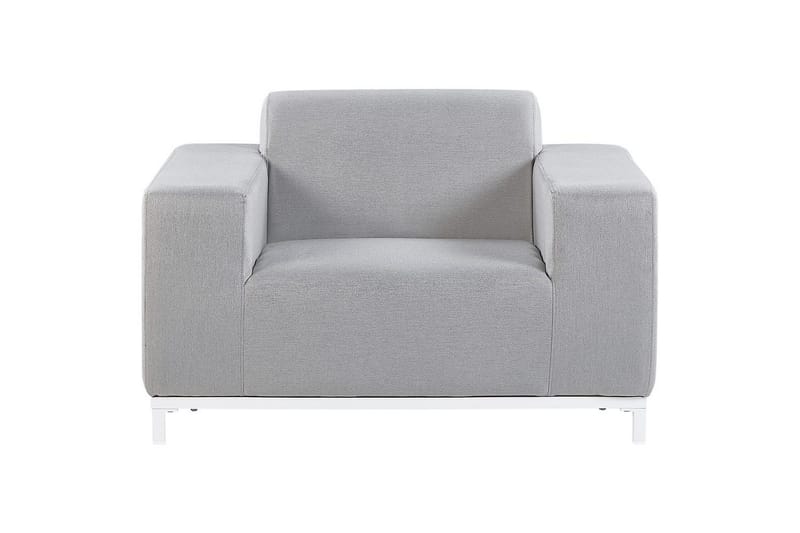 Nojatuolisetti, 2 kpl Rovigo - Vaaleanharmaa, Valkoinen, Vaaleanharmaa, valkoinen - Puutarhakalusteet - Puutarhatuoli - Ulkotilan nojatuolit