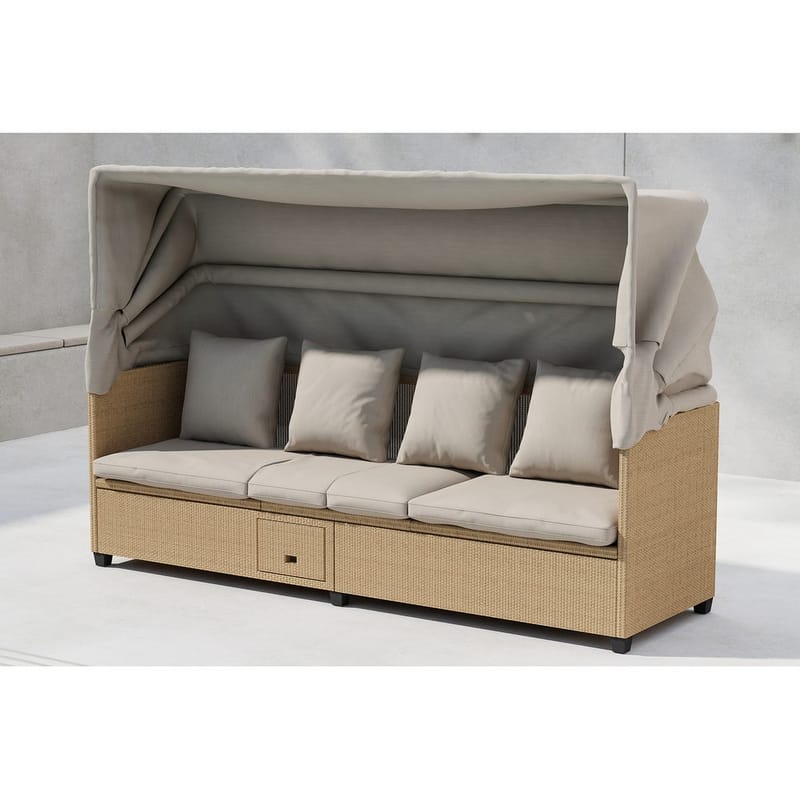 Nopy Aurinkotuoli 200x60 cm - Beige - Puutarhakalusteet - Puutarhatuoli - Aurinkotuoli
